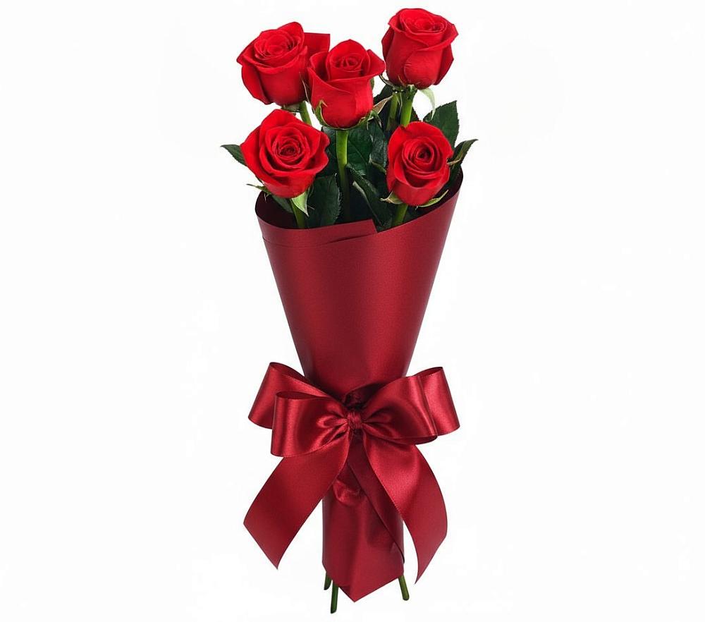 Букет 5 Красных роз Эдлесс Лав в Стрелице