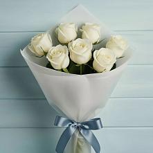 Букет 7 Белых роз Эдлесс Лав в Стрелице