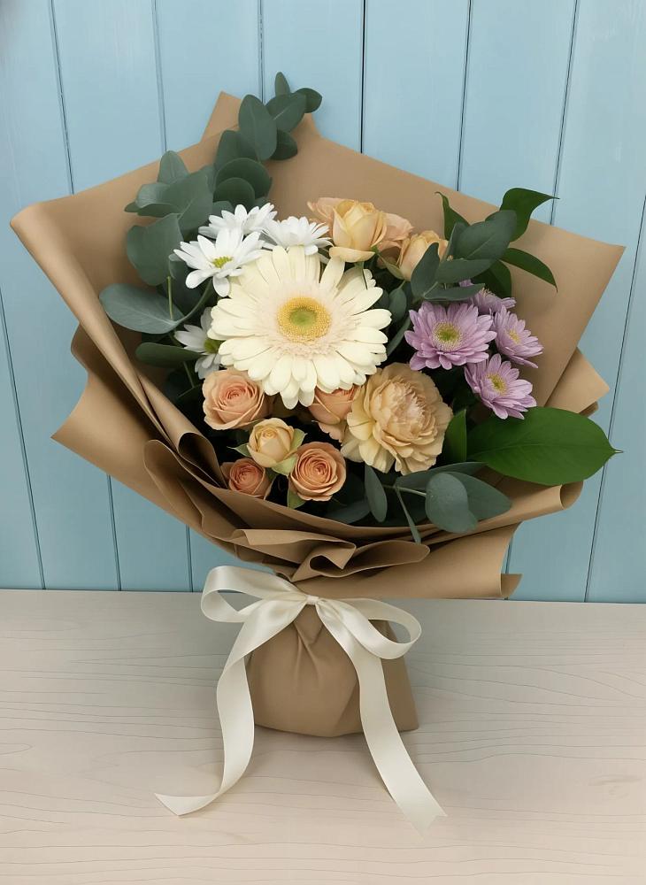 Букет цветов из: Герберы и Хризантемы в Стрелице