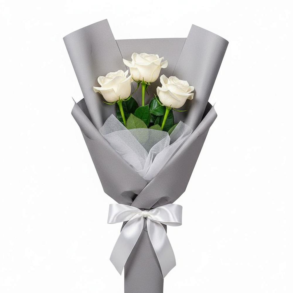Букет 3 белые розы в Стрелице