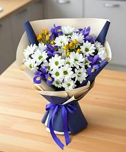 Букет цветов из:  Розы, Ирисы и Хризантемы #REPLACE_PRED# Стрелице