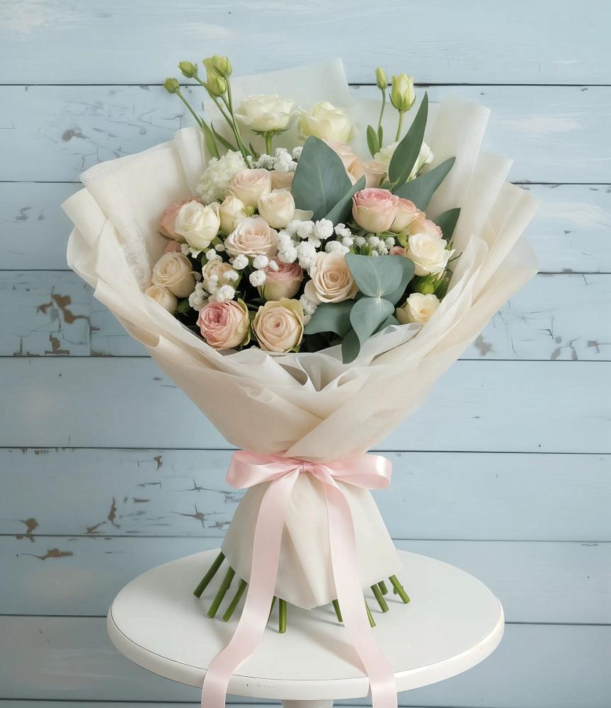 Букет цветов из: Розы и Лизиантусы в Стрелице