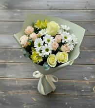 Букет цветов из:  Альстромерии, Розы и Хризантемы в Стрелице
